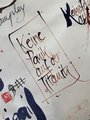 Schreibübungen Kalligraphieprojekt (Rostock) "Keine Panik auf der Titanic" in schöner Schrift auf Papier