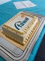 Eine Torte mit dem Jubiläumslogo der faw, die 2026 40-jähriges Bestehen feiert