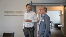 Andreas Weber, Geschäftsführer faw und Dr. Peter Janßen, Geschäftsführer BWNRW Andreas Weber, Geschäftsführer faw, im Gespräch mit Dr. Peter Janßen, Geschäftsführer BWNRW