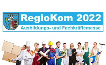 Abgebildet ist das Logo der RegioKom 2022 auf weißem Hintergrund.