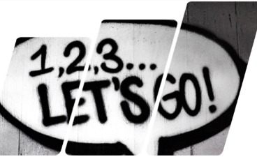 Starte durch - jetzt! Bild mit der Schrift 1,2,3... LET'S GO