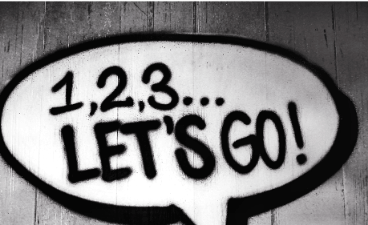 Beispielbild: Es sind die Zahlen 1, 2 und 3 zu erkennen und die Aufforderung: "Let's go!".