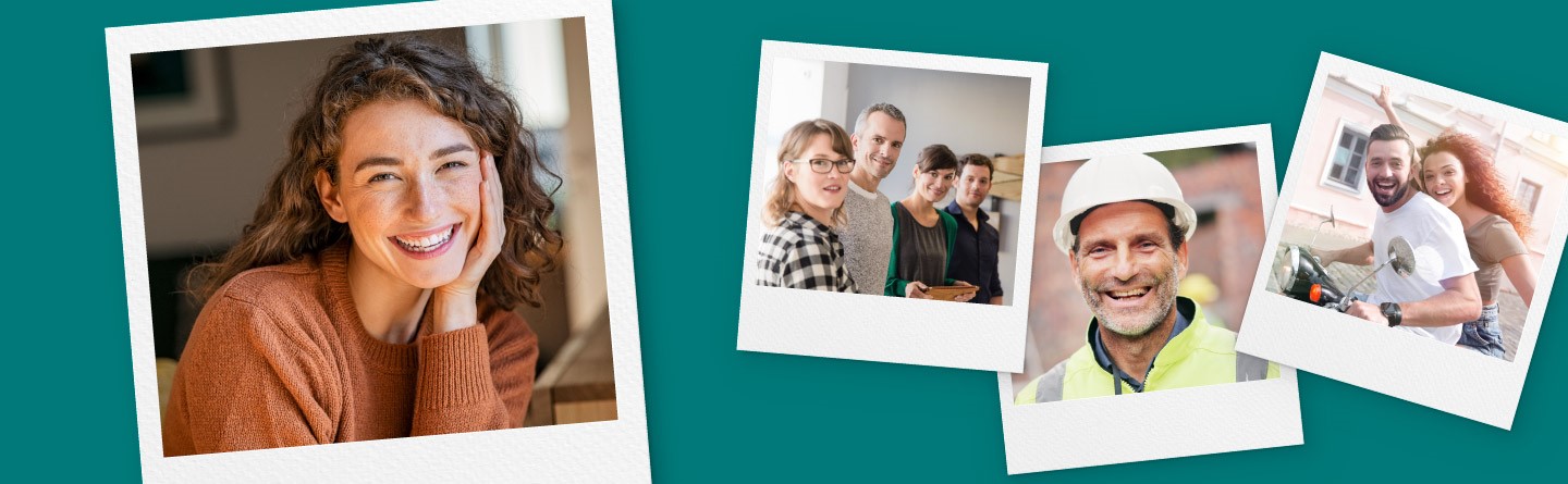 Symbolbild 40 Jahre faw: Eine Polaroid-Collage zeigt Menschen mitten im Leben