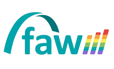 FAW-Logo mit bunten Elementen