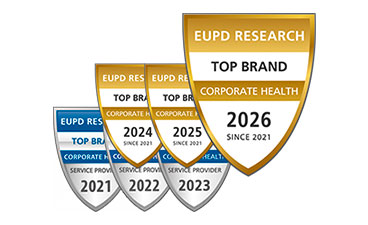 Qualitätssiegel des Instituts EuPD Research: Top Brand Corporate Health 2021-2026